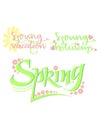 Bright Typographic Spring Inscriptions Collection Royalty Free Stock Photo