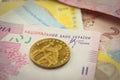 Bright ukrainian money background