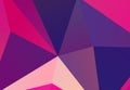 Bright ultraviolet geometric background with triangles of different shapes and scales. Triangulation pattern.