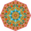 Bright umbrella template. Colorful vector illustration. Mandala