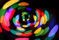 Bright unfocused colorful lights in night