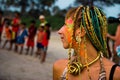 Bright unusual girl at the Goa carnival Royalty Free Stock Photo