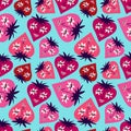 Bright Valentines Day seamless pattern crazy berries