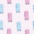 Bright vector hand drawn pattern with fridges