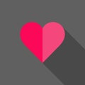 Bright vector heart with shadow Royalty Free Stock Photo