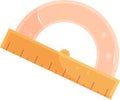 vector illustration protractor ruler, school and office supplies, back to school