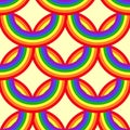 Bright vector rainbows seamless pattern