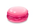 Bright vector realistic pink macaron. Royalty Free Stock Photo