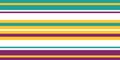 Bright vector striped seamless border. Banner of turquoise, purple, burgundy, yellow, white thin and thick stripes