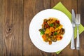 Bright vegetable stew from different vegetables Royalty Free Stock Photo