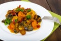 Bright vegetable stew from different vegetables Royalty Free Stock Photo