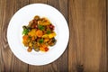 Bright vegetable stew from different vegetables Royalty Free Stock Photo