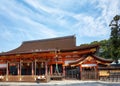 The honden main sanctuary of the Yasaka Gion Shrine. Kyoto. Japan