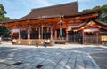 The honden main sanctuary of the Yasaka Gion Shrine. Kyoto. Japan Royalty Free Stock Photo