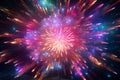 Bright and vibrant fireworks forming an