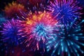 Bright and vibrant fireworks forming an