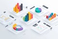 Creative Display of Colorful Data Visualizations Showcasing Various Charts and Trends Generative AI Royalty Free Stock Photo