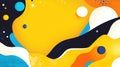 Bright and vibrant yellow abstract background featuring playful waves and Memphisstyle patterns for a fresh look Royalty Free Stock Photo