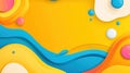Bright and vibrant yellow abstract background featuring playful waves and Memphisstyle patterns for a fresh look Royalty Free Stock Photo