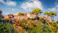 Bright view of Aragonese Castle of Baia, Italy