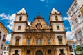 Bright view of Pelourinho in Salvador, Brazil, dominated by the large colonial Cruzeiro de Sao Francisco Christian stone cross in