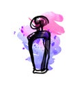 Bright violet vivvid color perfume bottle sketch.
