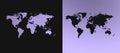 Bright violish double world map for dual oncept