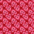 Bright vivid Valentines Day seamless pattern with magical hearts. Royalty Free Stock Photo