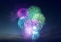Bright Neon Fireworks Display Background