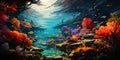 Bright water canvas: an underwater world painted with a rainbow with the participation of dozens o