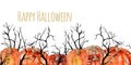 Bright watercolor halloween illustration with thematic elements Royalty Free Stock Photo