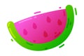 Bright Watermelon Slice as Childish Element Vector Illustration