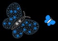 Bright Web Mesh Butterfly Icon with Glare Spots
