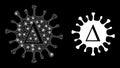 Bright Web Mesh Delta Coronavirus with Lightspots