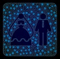 Bright Web Mesh Marriage Persons with Light Spots Royalty Free Stock Photo