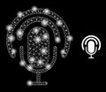 Bright Web Mesh Podcast Icon with Glare Dots