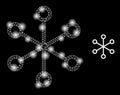 Bright Web Net Links Icon with Sparkles Royalty Free Stock Photo