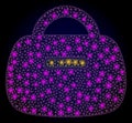 Bright Web Network Handbag with Light Spots