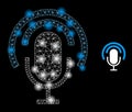 Bright Web Network Podcast Microphone Icon with Sparkles