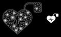 Bright Web Network Pulse Pacemaker Icon with Glare Spots