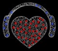 Bright Web Network Romantic Heart DJ with Light Spots