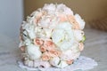 Bright wedding bouquet of summer white pink flowers