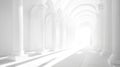Bright White Classical Archway Corridor with Doric Columns and Sunlight Royalty Free Stock Photo