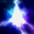 Bright white flash or explosion with colored edges with space for design elements