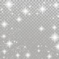 Bright white flickering stars over light grey checkered background