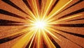 Bright Yellow Starburst with Orange and Black Rays Royalty Free Stock Photo