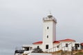 White Lighthouse Building At Cape St. Blaize With Overcast Sky Royalty Free Stock Photo