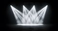 Bright white stage lights with dramatic shadows Royalty Free Stock Photo