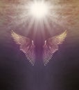 Divine Healing Light Angel Wings Background Royalty Free Stock Photo