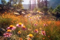 bright wildflowers blooming in fire-affected area